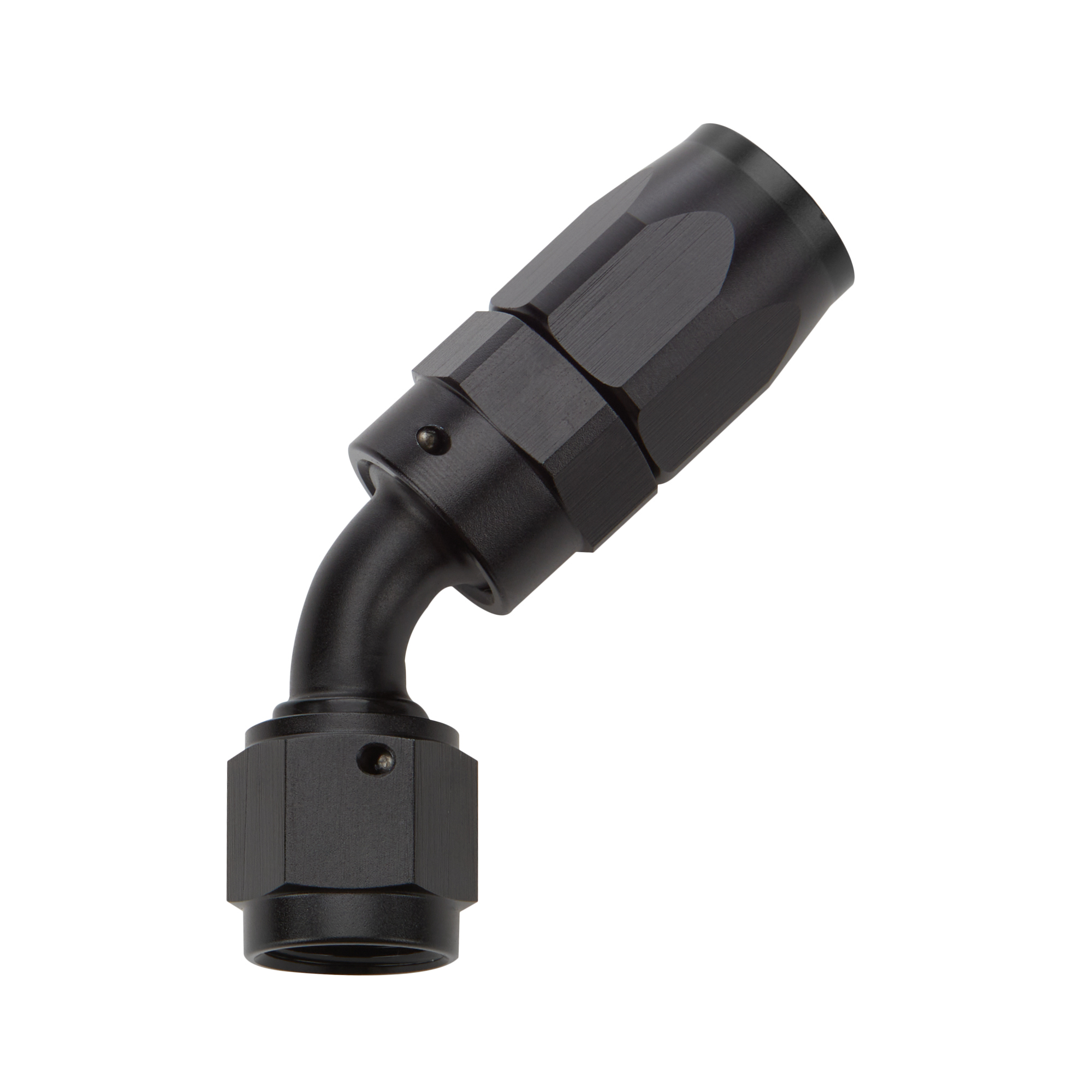 Reusable Hose End Black 45 Deg Elbow -12