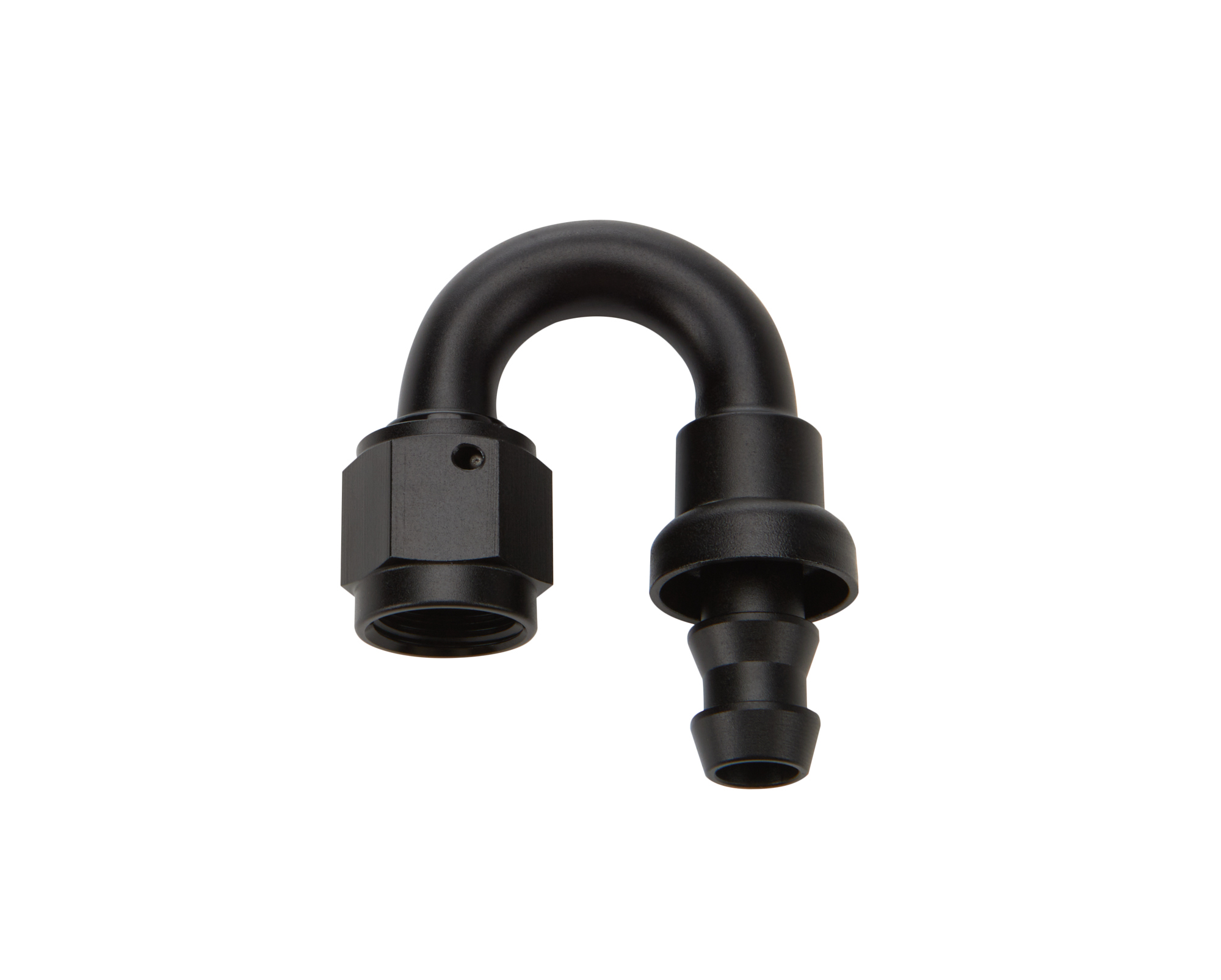 Pushlock Hose End Black 180 Deg Elbow -6