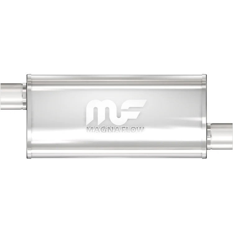 Stainless Muffler 3in Offset In/Offset Out